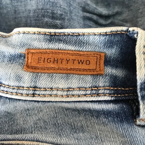 EightyTwo Denim Acid Wash Skinny Ankle Jeans Size 5 Pockets Light Blue - Picture 14 of 16